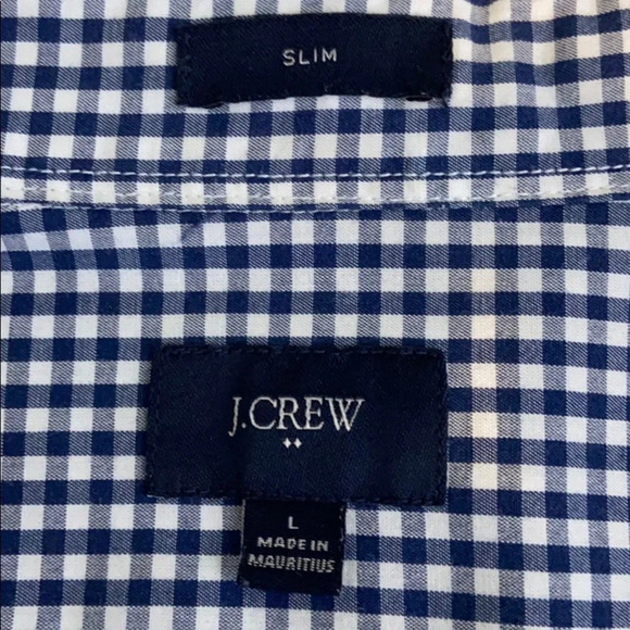 J. Crew Factory Slim Button Down Gingham Shirt- LG - Picture 4 of 6